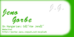 jeno gorbe business card